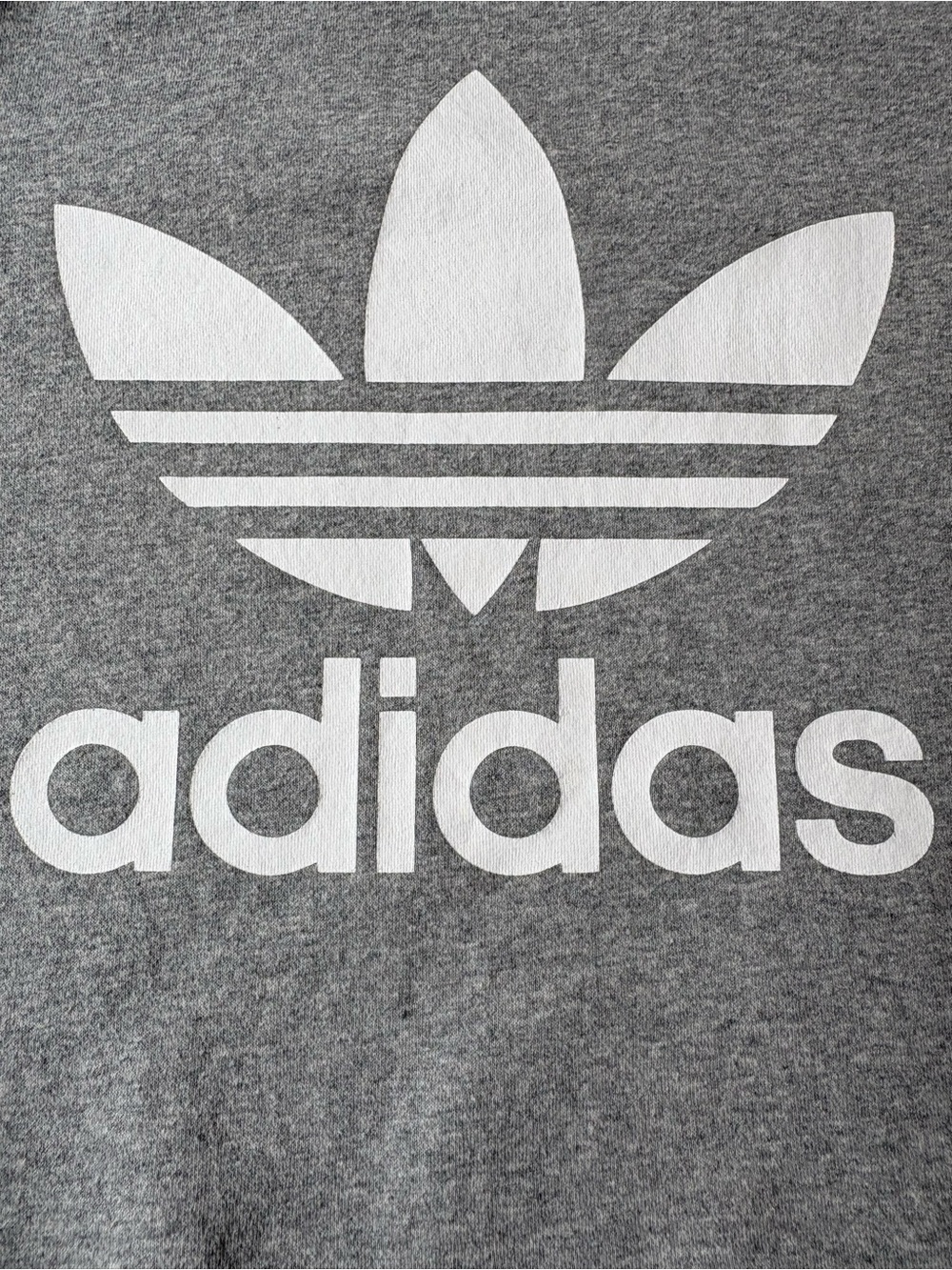 adidas Light Gray Crewneck Sweatshirt with White Trefoil unisex sz S - Picture 3 of 10